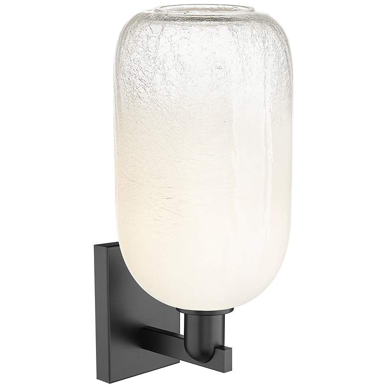 Image 2 Brookhaven Cloche 16.75" High Matte Black Wall Sconce With Opal Shade more views