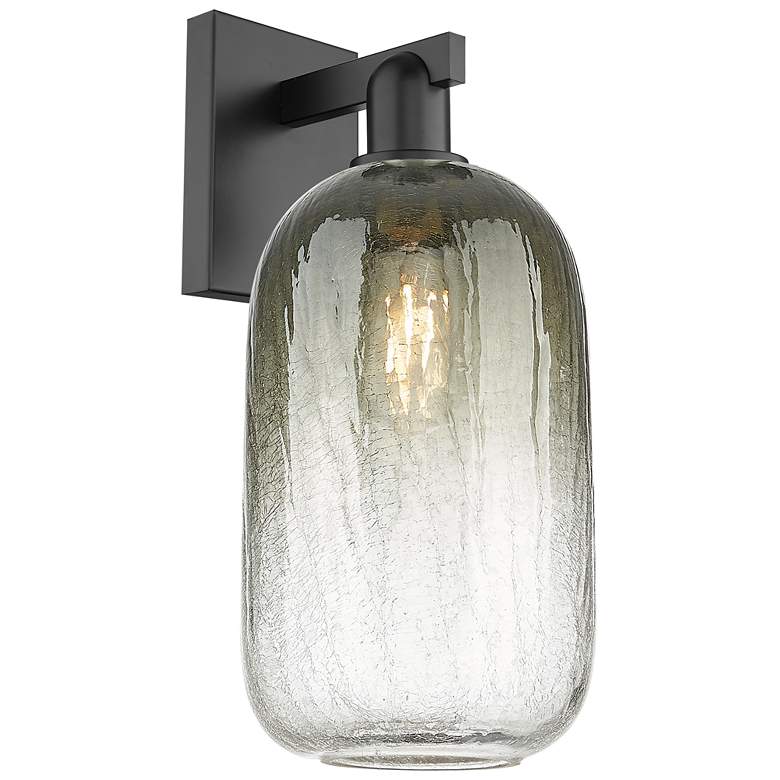 Image 1 Brookhaven Cloche 16.75" High Matte Black Wall Sconce With Slate Shade