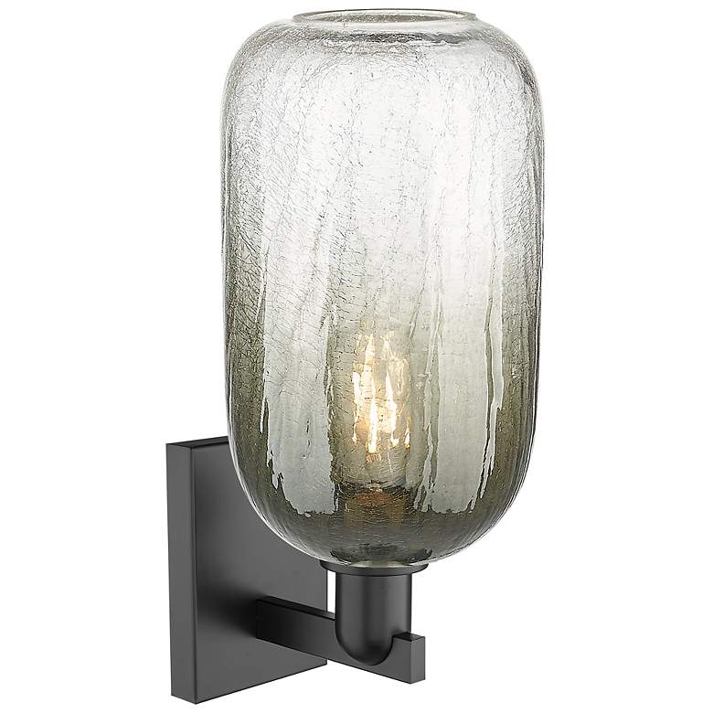 Image 2 Brookhaven Cloche 16.75" High Matte Black Wall Sconce With Slate Shade more views