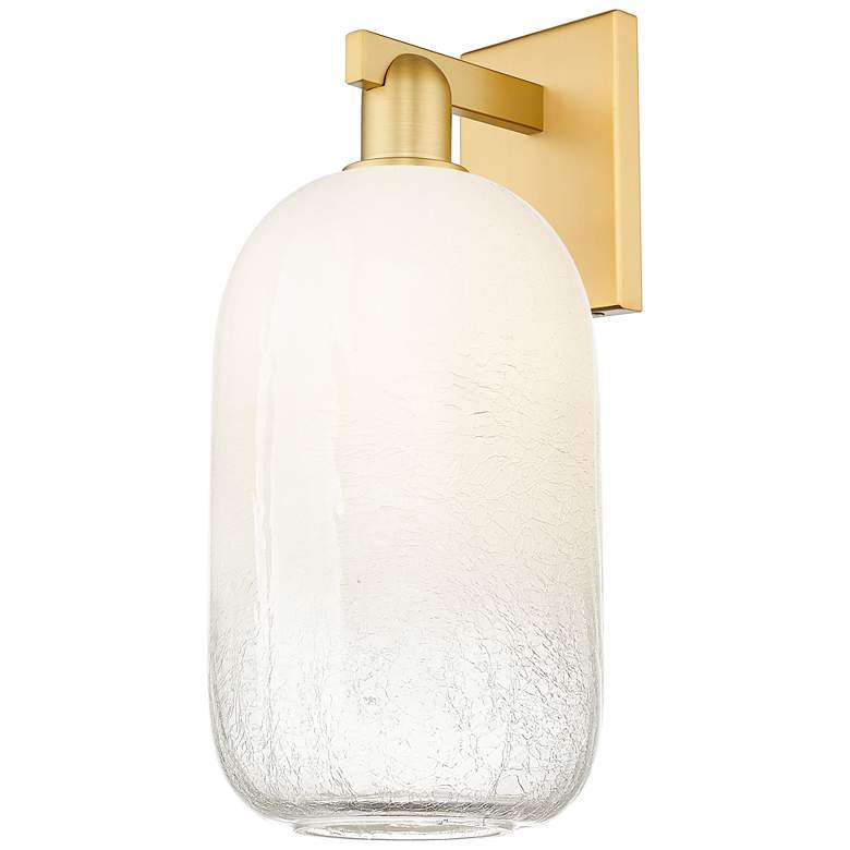 Image 1 Brookhaven Cloche 16.75" High Satin Gold Wall Sconce With Opal Shade