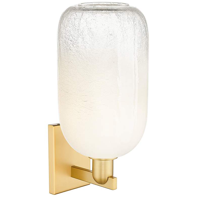 Image 2 Brookhaven Cloche 16.75" High Satin Gold Wall Sconce With Opal Shade more views