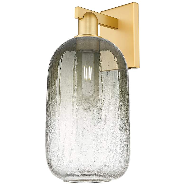 Image 1 Brookhaven Cloche 16.75" High Satin Gold Wall Sconce With Slate Shade