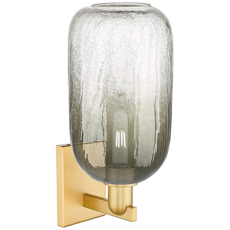Image 2 Brookhaven Cloche 16.75" High Satin Gold Wall Sconce With Slate Shade more views