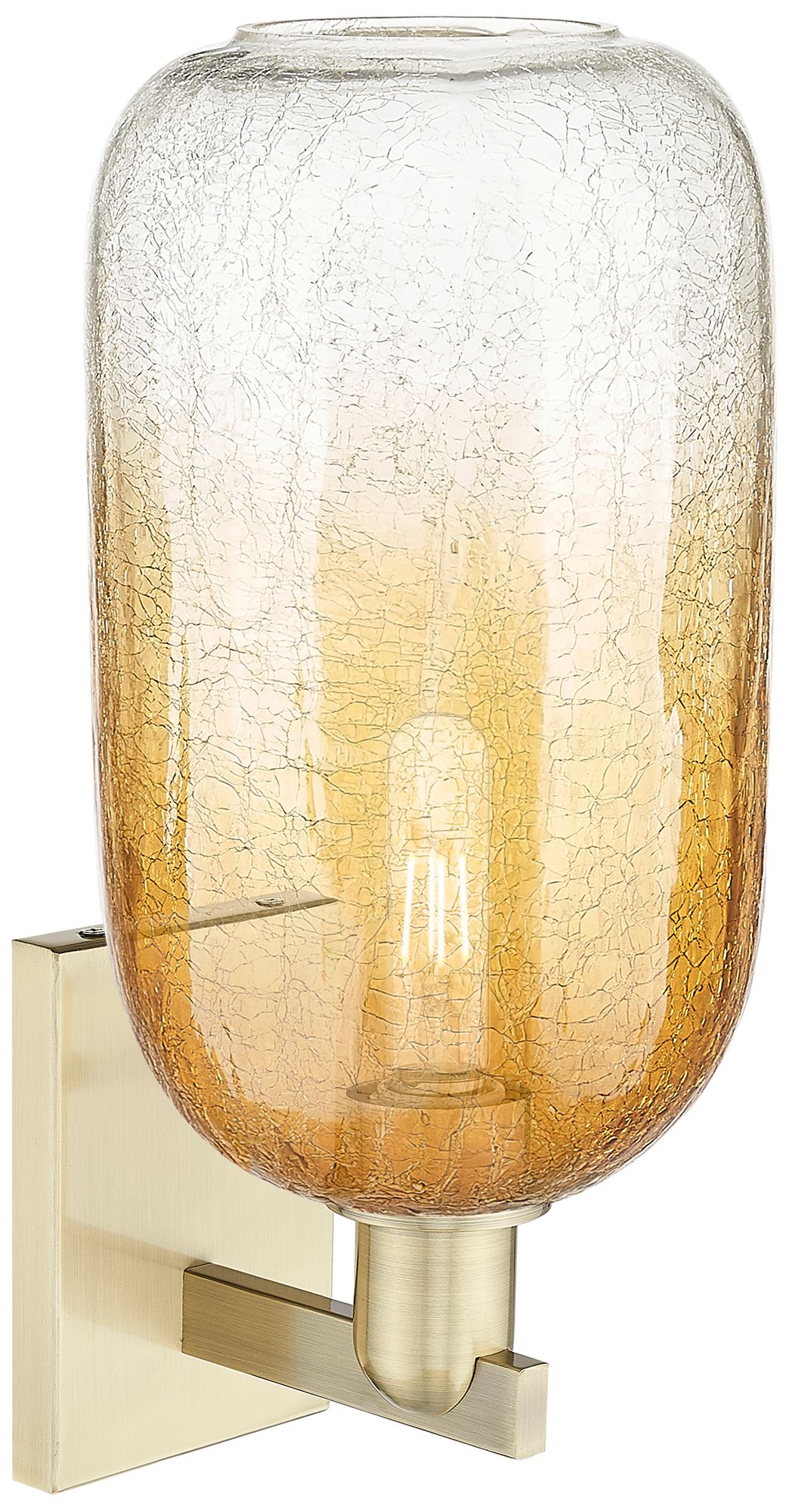 Image 2 Brookhaven Cloche 16.75"H Antique Brass Wall Sconce With Amber Shade more views