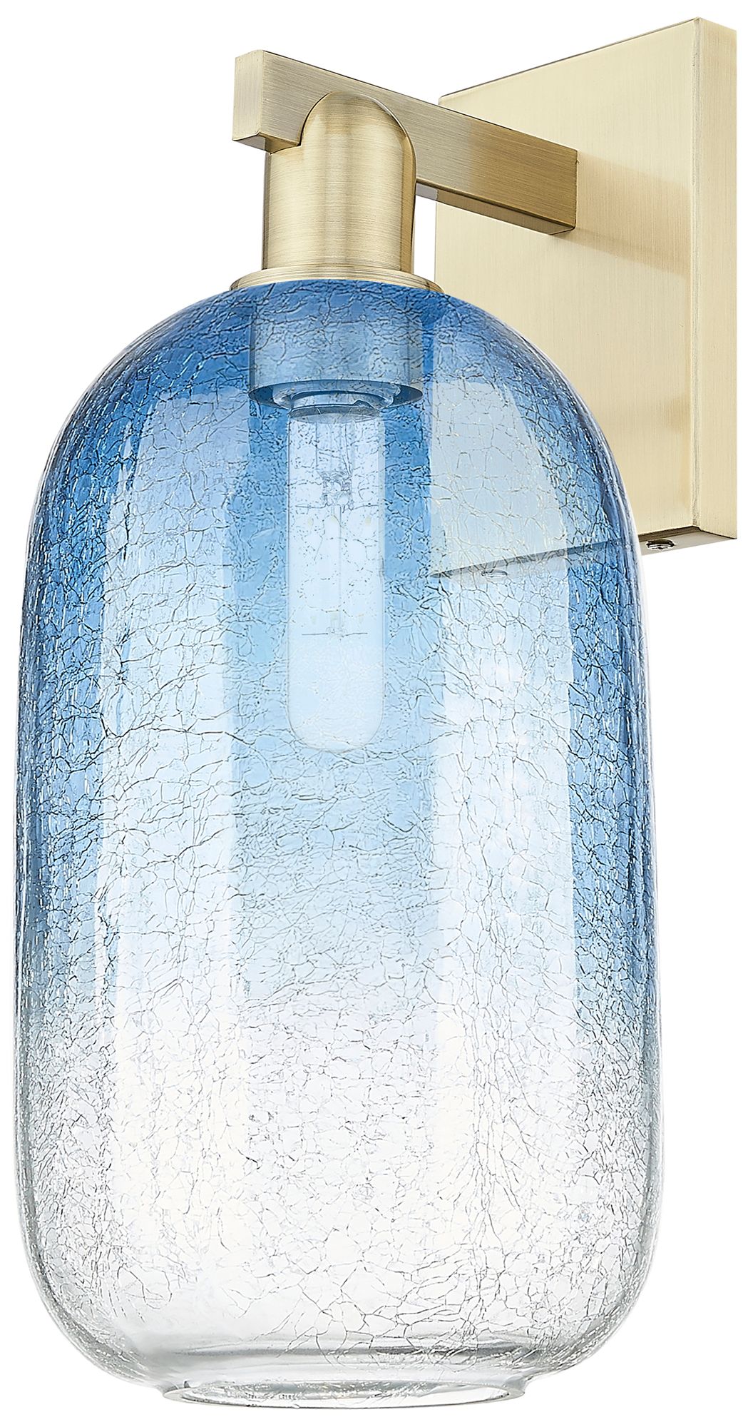 Brookhaven Cloche 16.75"H Antique Brass Wall Sconce With Sapphire Shad