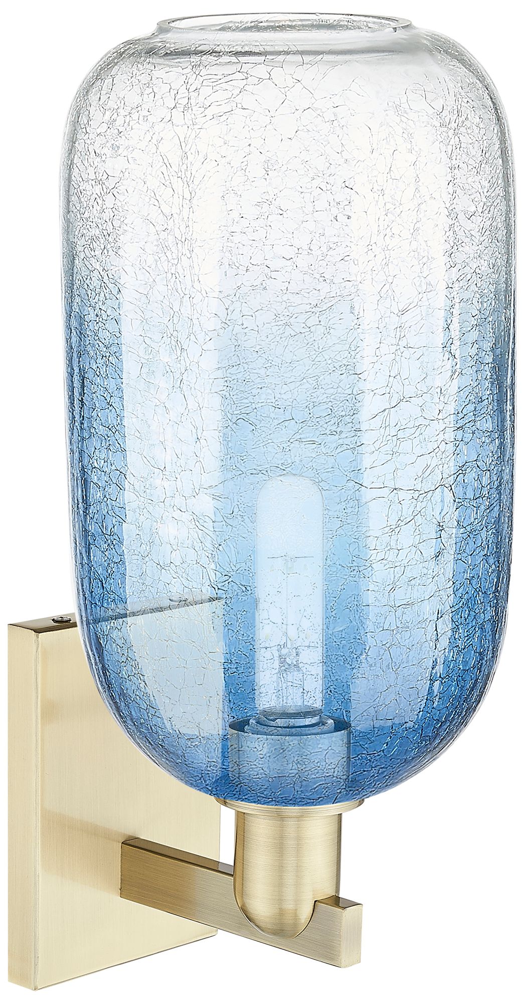 Image 2 Brookhaven Cloche 16.75"H Antique Brass Wall Sconce With Sapphire Shad more views