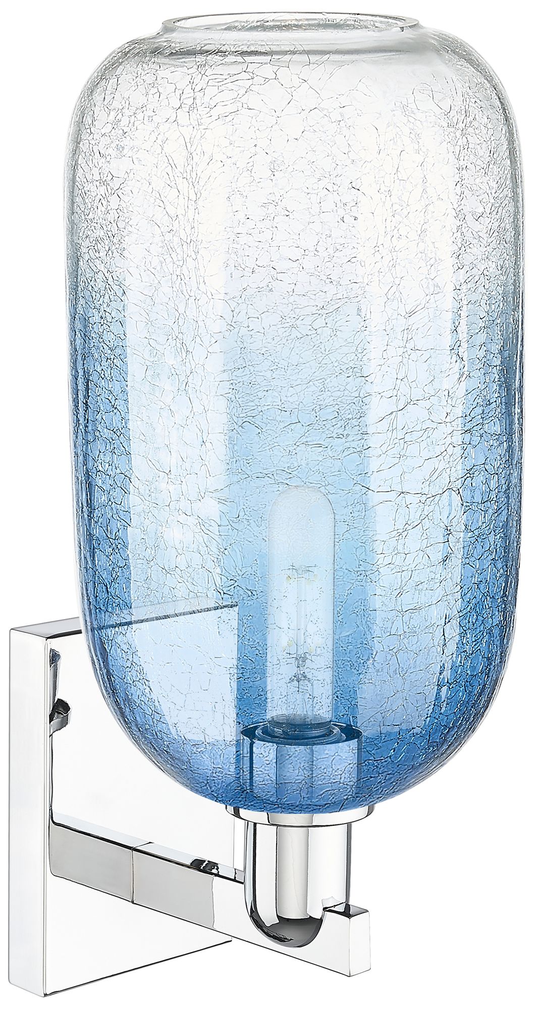 Image 2 Brookhaven Cloche 16.75"H Chrome Wall Sconce With Sapphire Shade more views