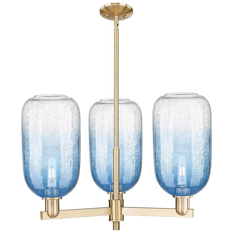 Image 1 Brookhaven Cloche 18"W 3 Light Champagne Stem Chandelier w/ Clear Shade