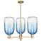 Brookhaven Cloche 18"W 3 Light Champagne Stem Chandelier w/ Clear Shade