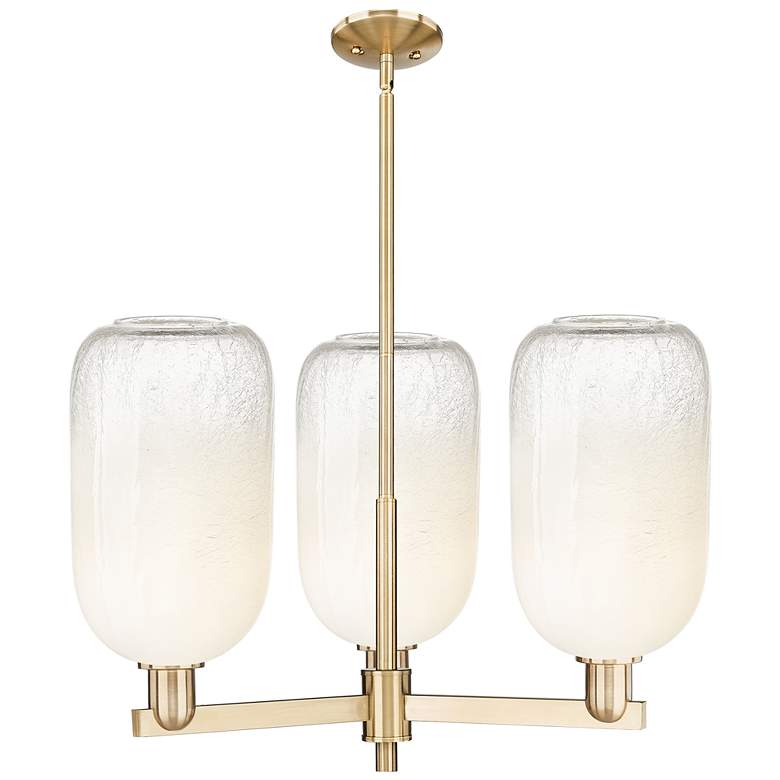 Image 1 Brookhaven Cloche 18"W 3 Light Champagne Stem Chandelier w/ Opal Shade