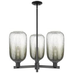 Brookhaven Cloche 18"W 3 Light Champagne Stem Chandelier w/ Slate Shade
