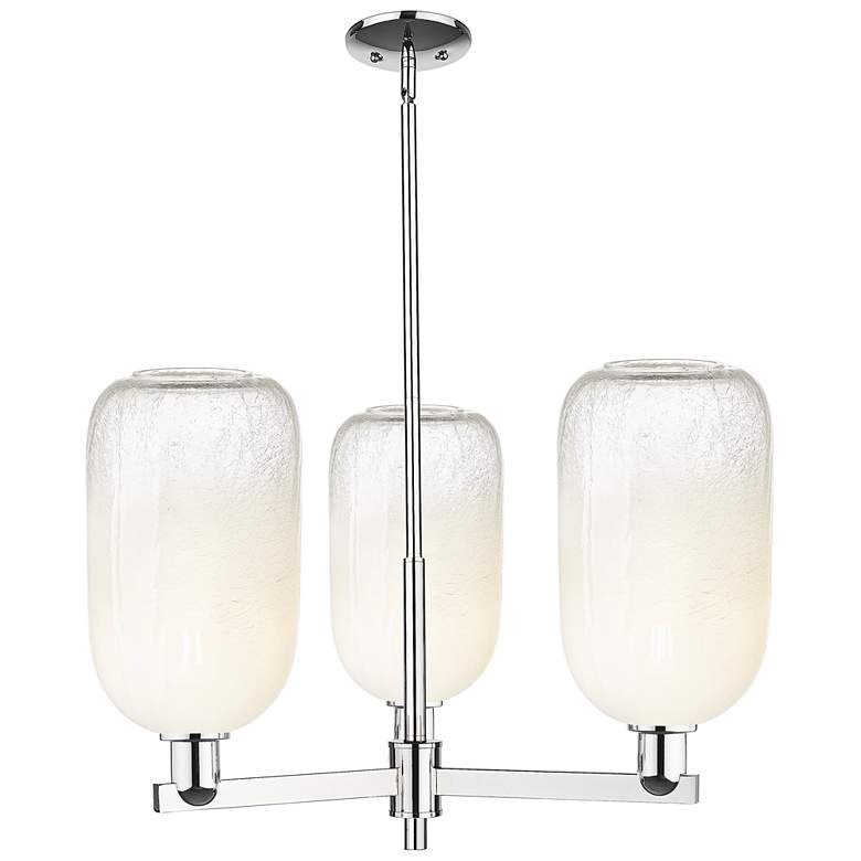 Image 1 Brookhaven Cloche 18"W 3 Light Chrome Stem Chandelier With Opal Shade