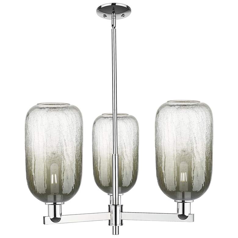 Image 1 Brookhaven Cloche 18"W 3 Light Chrome Stem Chandelier With Slate Shade