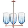 Brookhaven Cloche 18"W 3 Light Copper Stem Chandelier w/ Sapphire Shade