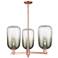Brookhaven Cloche 18"W 3 Light Copper Stem Chandelier With Slate Shade