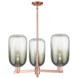 Brookhaven Cloche 18"W 3 Light Copper Stem Chandelier With Slate Shade