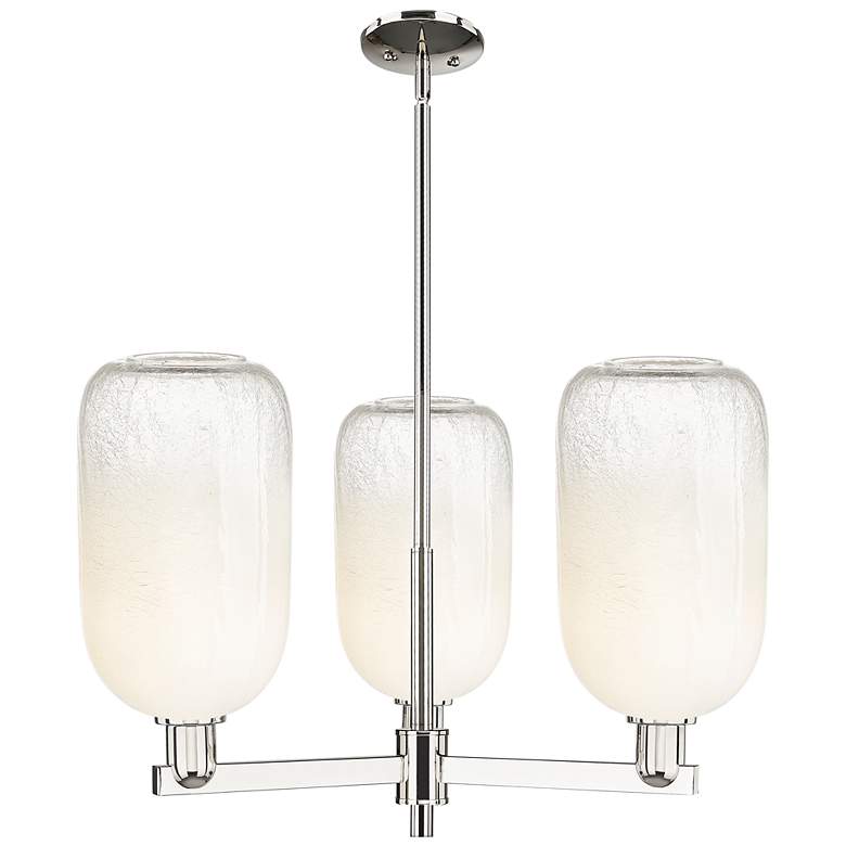 Image 1 Brookhaven Cloche 18"W 3 Light Nickel Stem Chandelier w/ Opal Shade