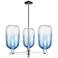 Brookhaven Cloche 18"W 3 Light Nickel Stem Chandelier w/ Sapphire Shade