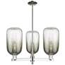 Brookhaven Cloche 18"W 3 Light Nickel Stem Chandelier w/ Slate Shade