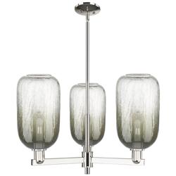 Brookhaven Cloche 18"W 3 Light Nickel Stem Chandelier w/ Slate Shade