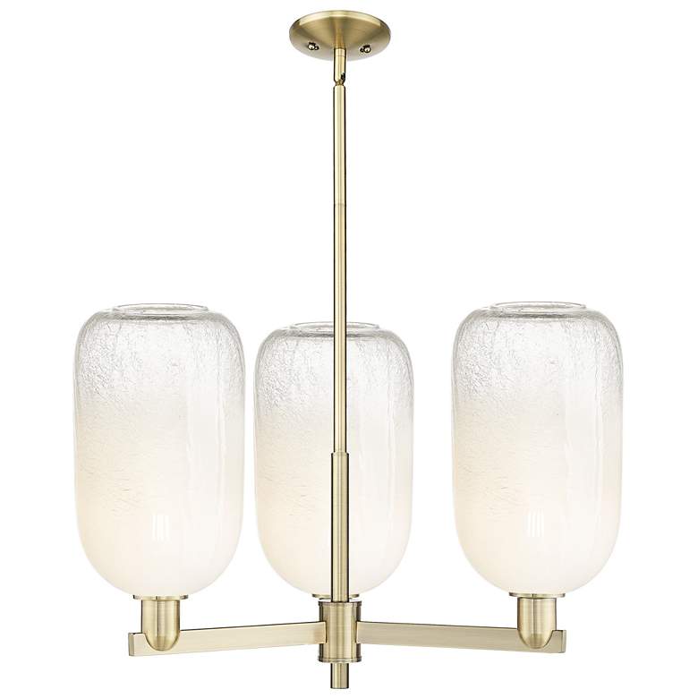 Image 1 Brookhaven Cloche 18"W 3-Lt Antique Brass Stem Chandelier w/ Opal Shade