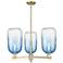 Brookhaven Cloche 18"W 3-Lt Antique Brass Stem Chandelier w/ Sapphire Shade