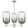 Brookhaven Cloche 18"W 3-Lt Satin Nickel Stem Chandelier w/ Slate Shade