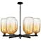 Brookhaven Cloche 24"W 6 Light Black Stem Chandelier w/ Amber Shade
