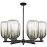 Brookhaven Cloche 24"W 6 Light Black Stem Chandelier w/ Slate Shade