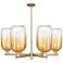 Brookhaven Cloche 24"W 6 Light Champagne Stem Chandelier w/ Amber Shade