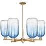 Brookhaven Cloche 24"W 6 Light Champagne Stem Chandelier w/ Clear Shade