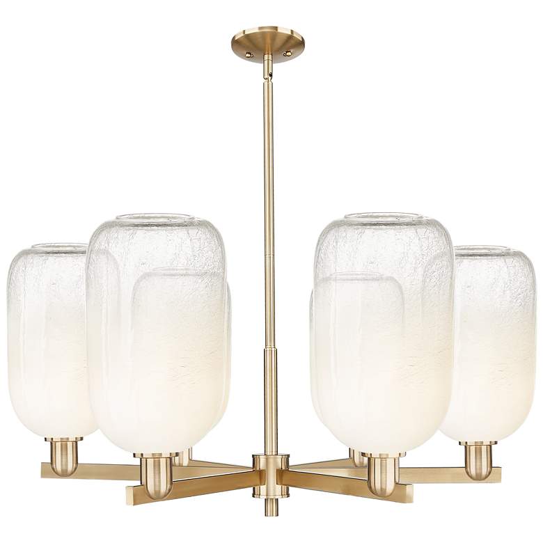 Image 1 Brookhaven Cloche 24"W 6 Light Champagne Stem Chandelier w/ Opal Shade