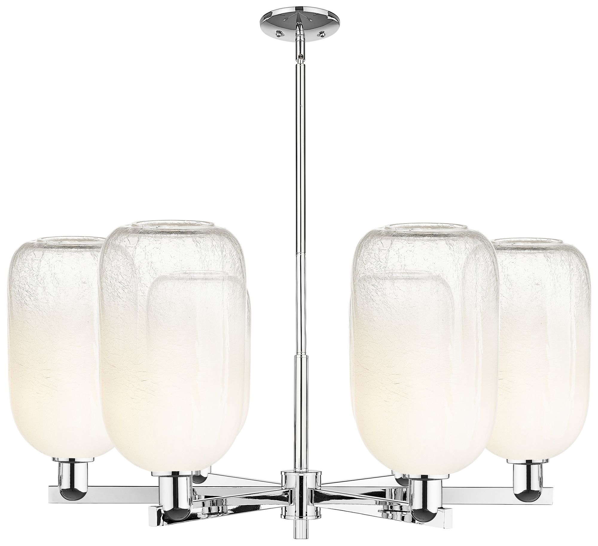 Brookhaven Cloche 24"W 6 Light Chrome Stem Chandelier With Opal Shade