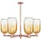 Brookhaven Cloche 24"W 6 Light Copper Stem Chandelier w/ Amber Shade