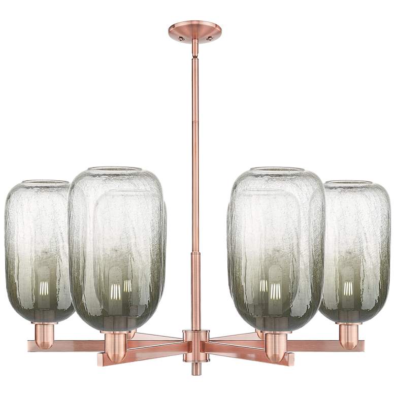 Image 1 Brookhaven Cloche 24"W 6 Light Copper Stem Chandelier With Slate Shade