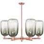 Brookhaven Cloche 24"W 6 Light Copper Stem Chandelier With Slate Shade