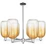 Brookhaven Cloche 24"W 6 Light Nickel Stem Chandelier w/ Amber Shade