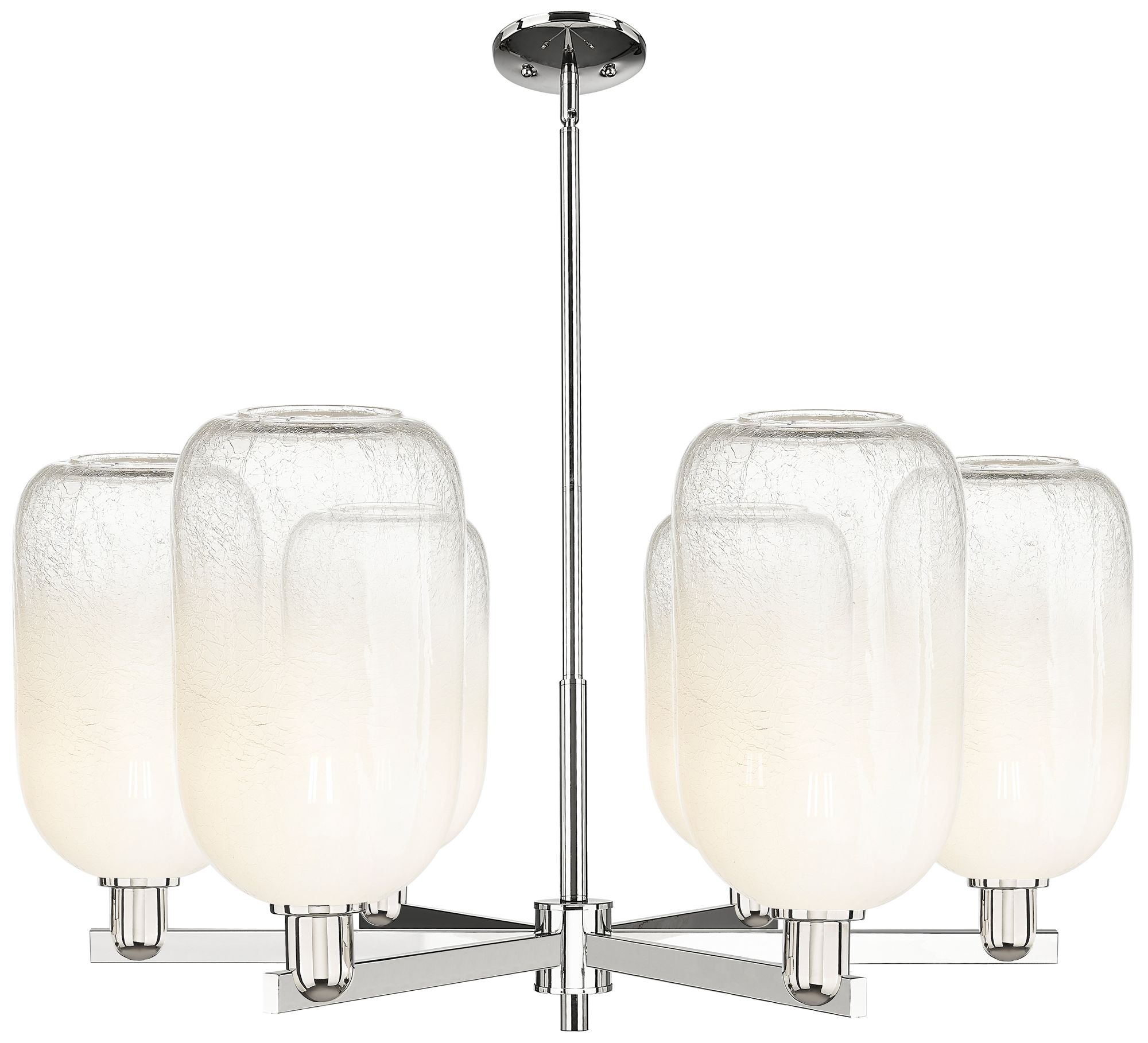 Brookhaven Cloche 24"W 6 Light Nickel Stem Chandelier w/ Opal Shade