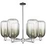 Brookhaven Cloche 24"W 6 Light Nickel Stem Chandelier w/ Slate Shade
