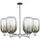 Brookhaven Cloche 24"W 6 Light Nickel Stem Chandelier w/ Slate Shade