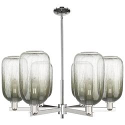 Brookhaven Cloche 24"W 6 Light Nickel Stem Chandelier w/ Slate Shade