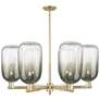 Brookhaven Cloche 24"W 6-Lt Antique Brass Stem Chandelier w/ Slate Shade