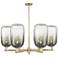 Brookhaven Cloche 24"W 6-Lt Antique Brass Stem Chandelier w/ Slate Shade