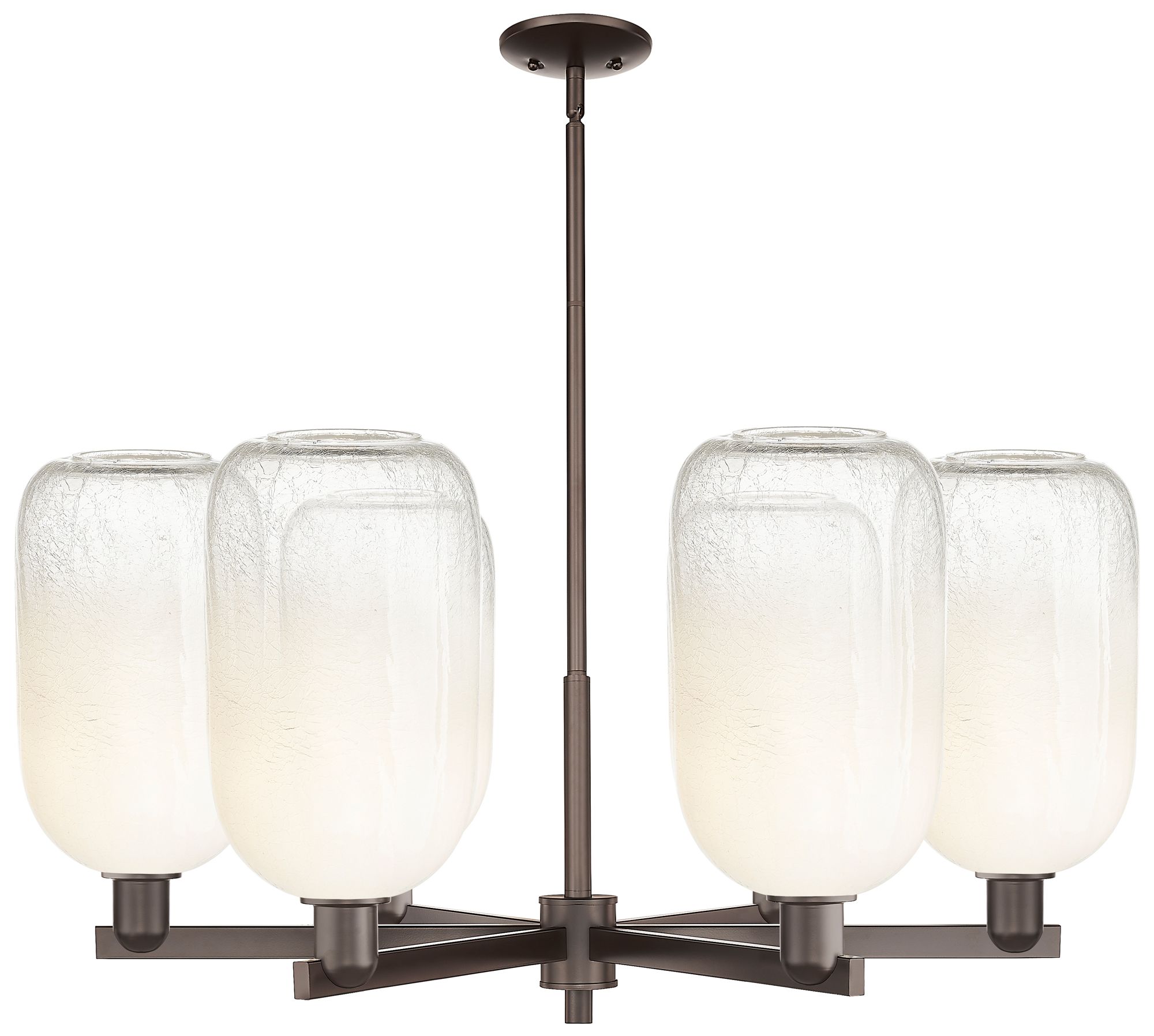 Brookhaven Cloche 24"W 6-Lt Oiled Bronze Stem Chandelier w/ Opal Shade