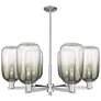 Brookhaven Cloche 24"W 6-Lt Satin Nickel Stem Chandelier w/ Slate Shade