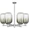 Brookhaven Cloche 24"W 6-Lt Satin Nickel Stem Chandelier w/ Slate Shade