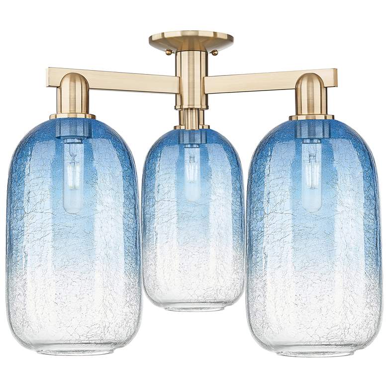 Image 1 Brookhaven Cloche 25"W 3 Light Champagne Semi-Flush With Clear Shade