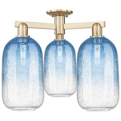 Brookhaven Cloche 25"W 3 Light Champagne Semi-Flush With Clear Shade