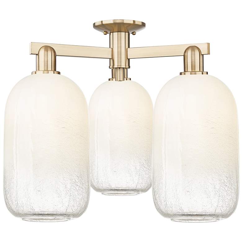 Image 1 Brookhaven Cloche 25"W 3 Light Champagne Semi-Flush With Opal Shade