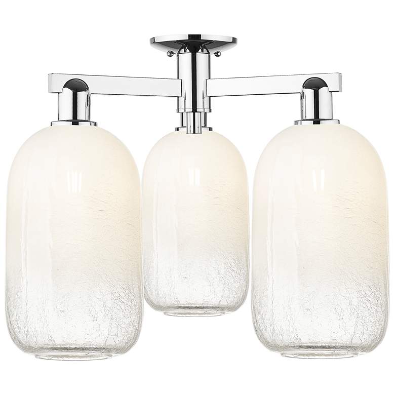 Image 1 Brookhaven Cloche 25"W 3 Light Chrome Semi-Flush With Opal Shade